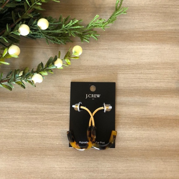 J.Crew | Tortoise Metal Hoop Earrings - Picture 1 of 3